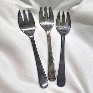 Set Of 3 Vintage Sheffield Silver Plated BABY FORK England 5" Long 3 Prong Forks